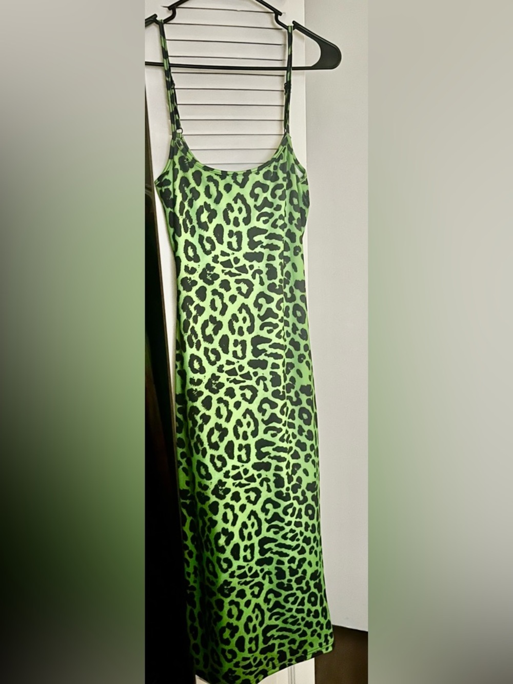 Green Leopard Print Dress